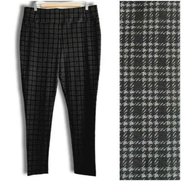 PENNINGTONS Universal Fit Savvy Slim Leg Pull-on Stretch Plaid Pants Sz X / 14 - Picture 1 of 11